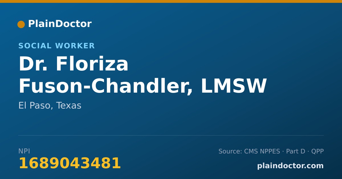 Shareable card for Floriza Fuson-Chandler, LMSW - Social Worker, El Paso, TX