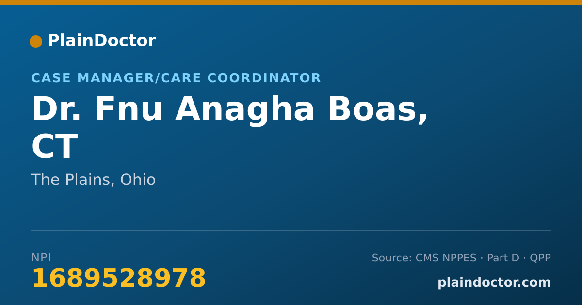 Shareable card for Fnu Anagha Boas, CT - Case Manager/Care Coordinator, The Plains, OH
