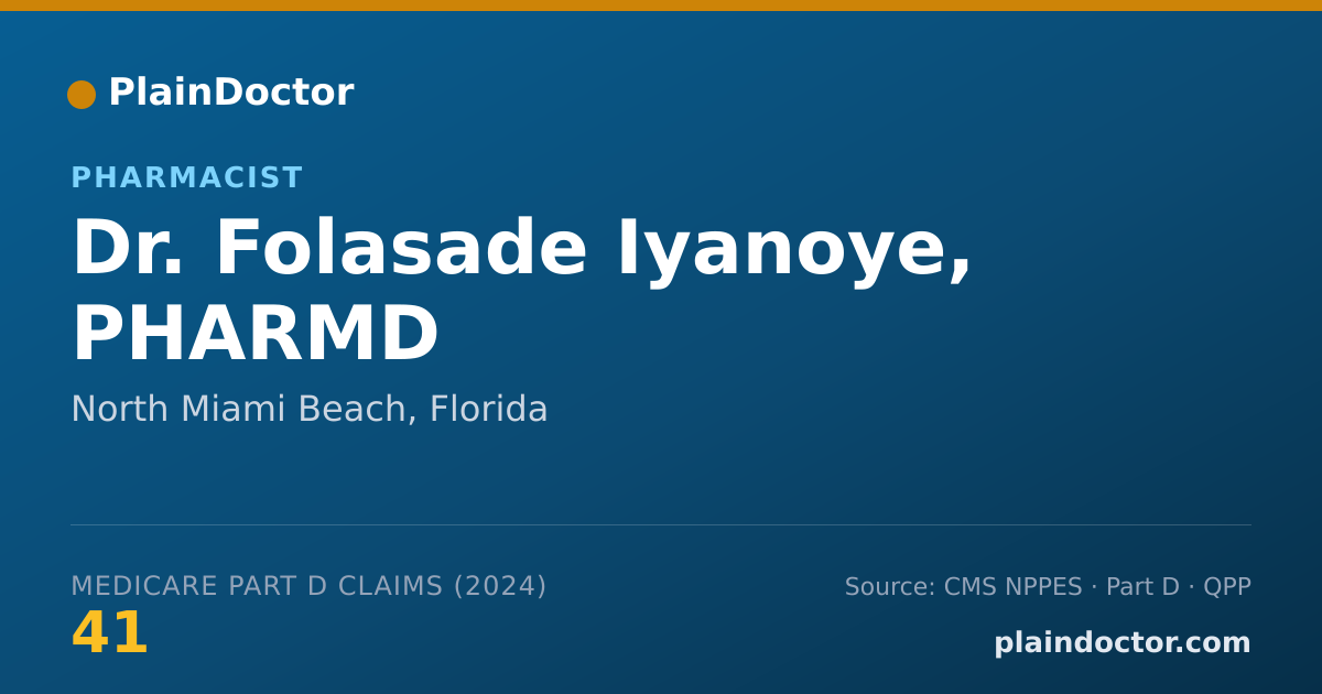 Shareable card for Folasade Iyanoye, PHARMD - Pharmacist, North Miami Beach, FL