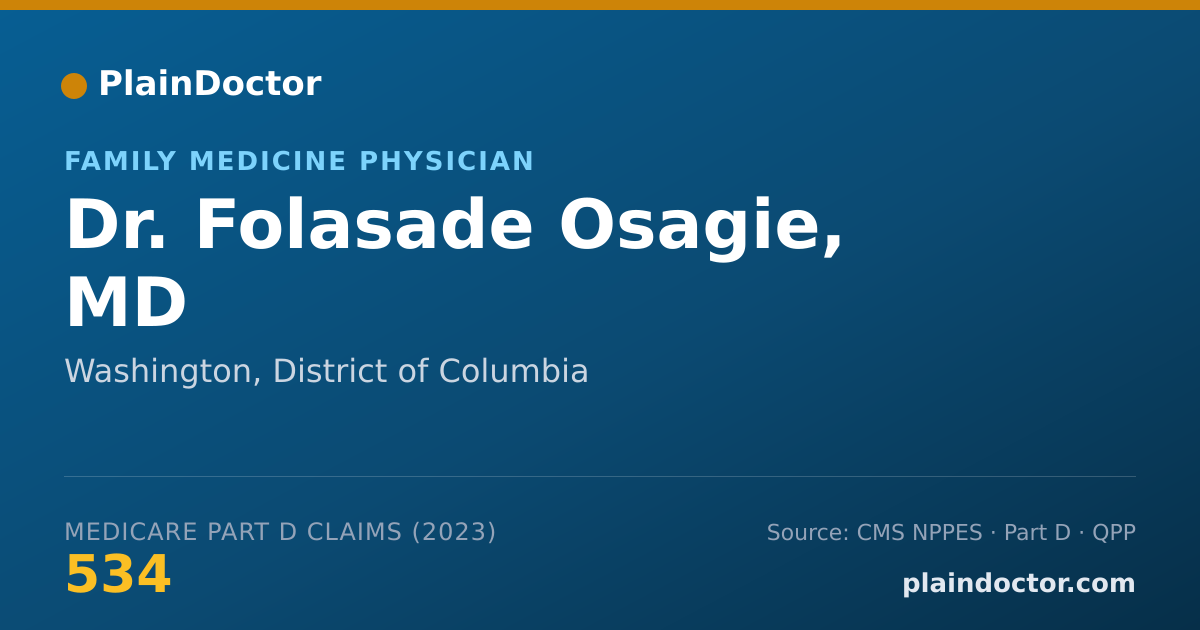 Shareable card for Folasade Osagie, MD - Family Medicine Physician, Washington, DC