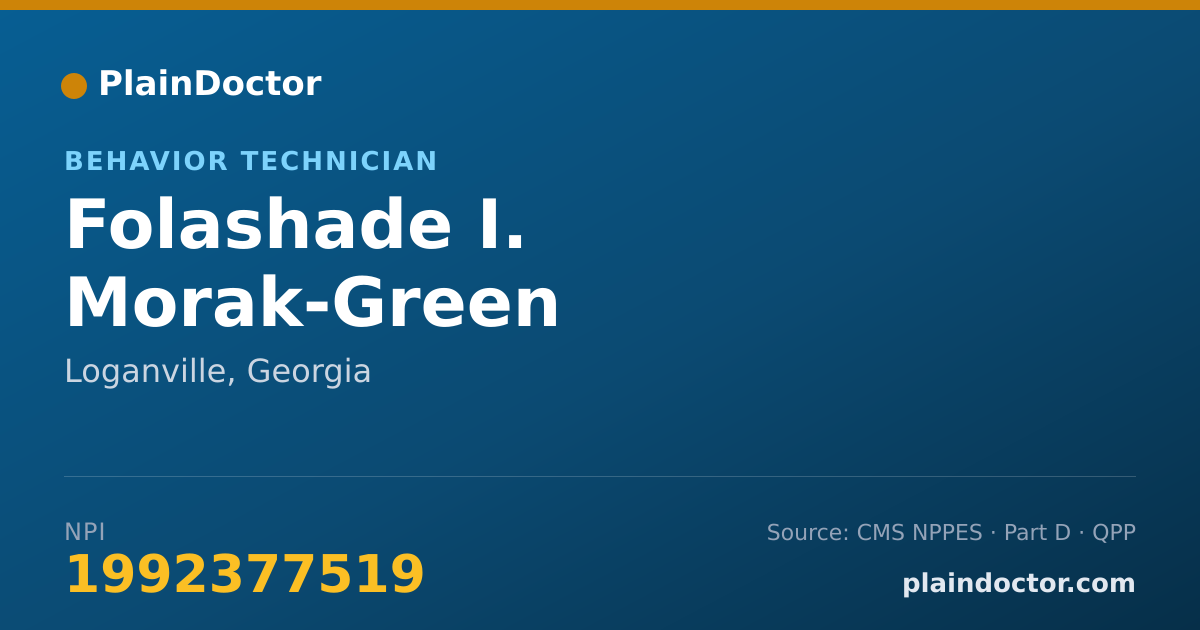 Shareable card for Folashade I. Morak-Green - Behavior Technician, Loganville, GA