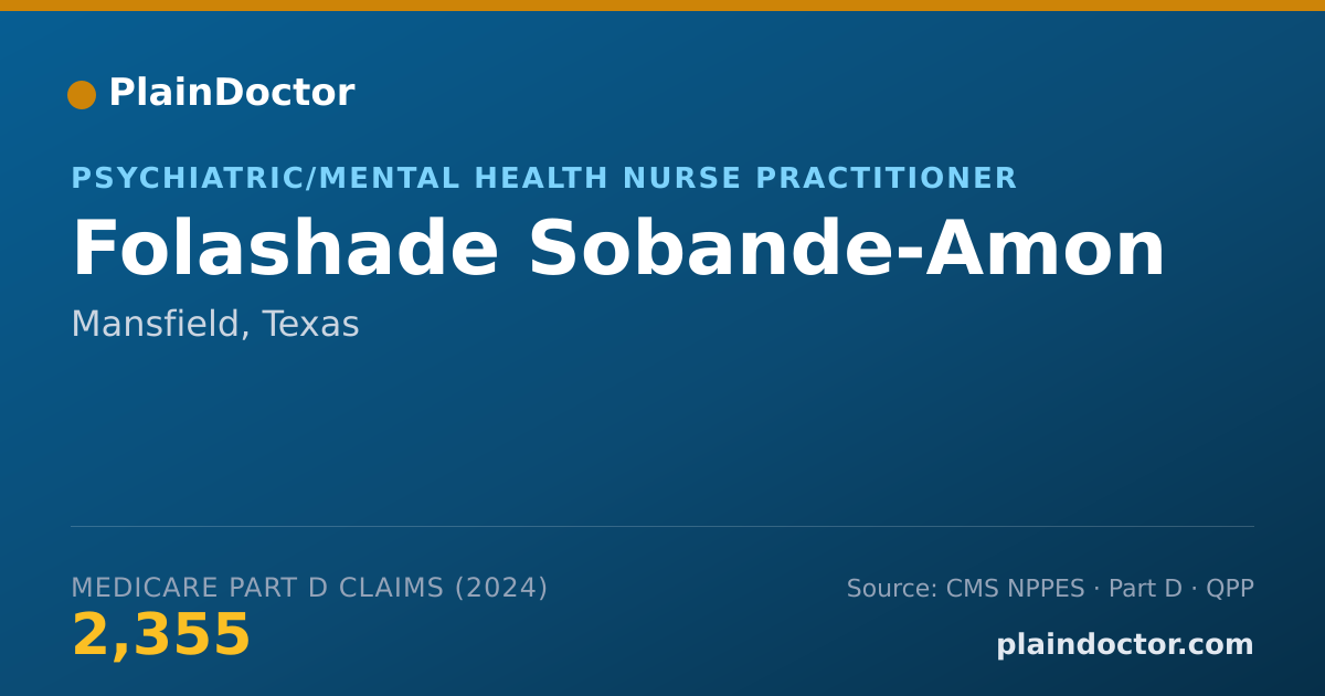 Shareable card for Folashade Sobande-Amon - Psychiatric/Mental Health Nurse Practitioner, Mansfield, TX