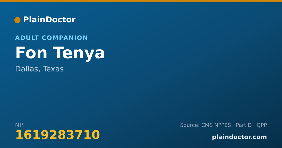 Shareable card for Fon Tenya - Adult Companion, Dallas, TX
