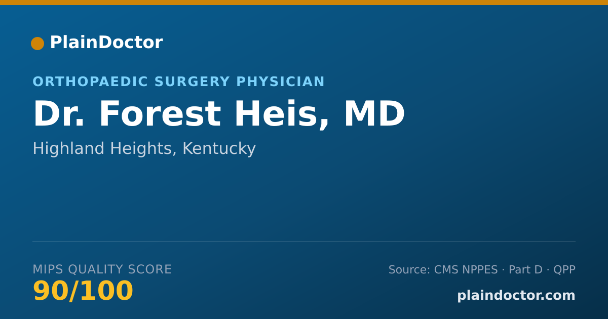 Shareable card for Forest Heis, MD - Orthopaedic Surgery Physician, Highland Heights, KY