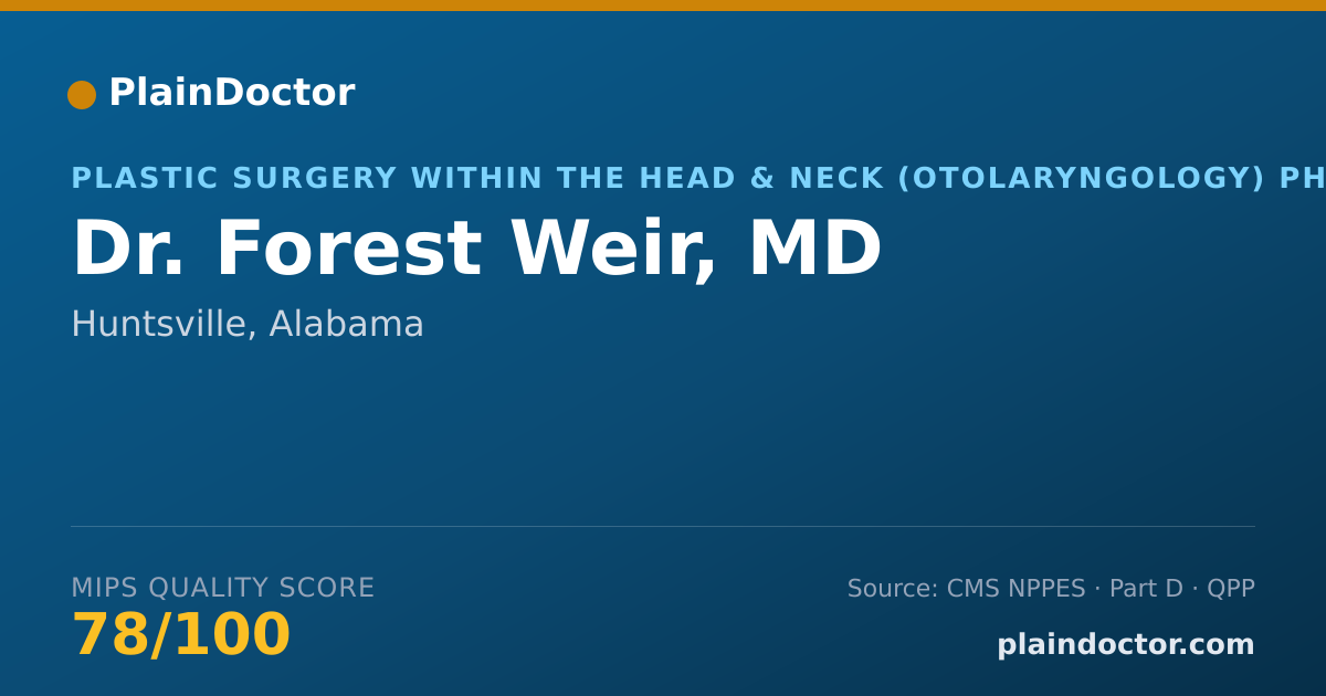 Shareable card for Forest Weir, MD - Plastic Surgery within the Head & Neck (Otolaryngology) Physician, Huntsville, AL