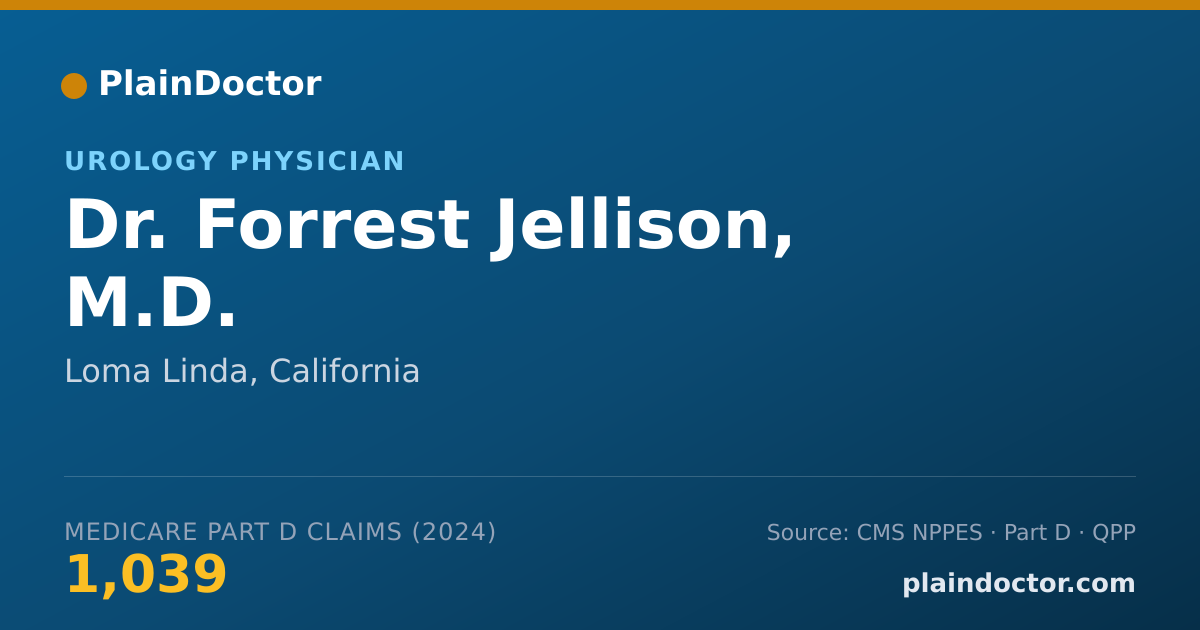 Shareable card for Forrest Jellison, M.D. - Urology Physician, Loma Linda, CA