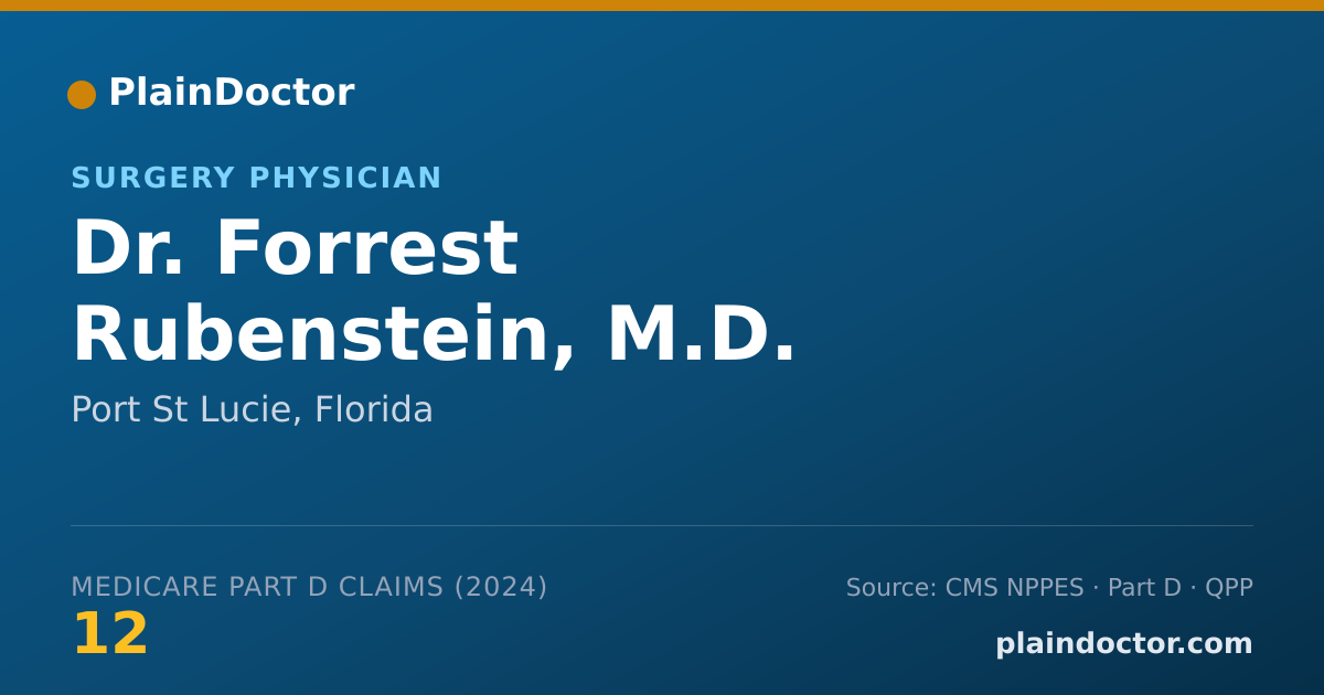 Shareable card for Forrest Rubenstein, M.D. - Surgery Physician, Port St Lucie, FL