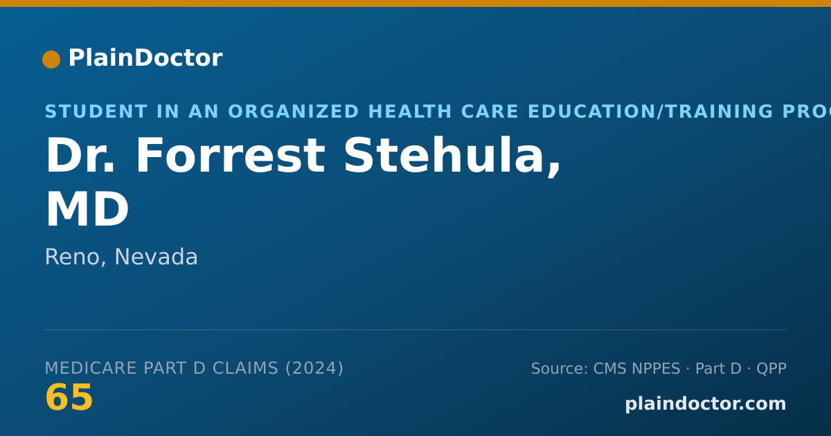 Shareable card for Forrest Stehula, MD - Student in an Organized Health Care Education/Training Program, Reno, NV