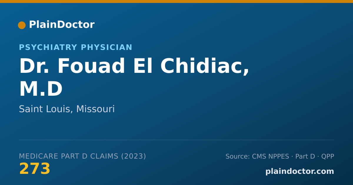 Shareable card for Fouad El Chidiac, M.D - Psychiatry Physician, Saint Louis, MO
