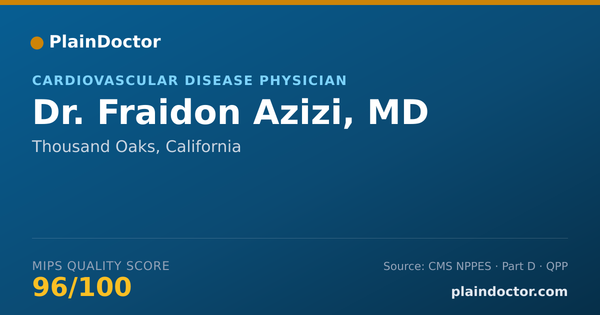 Shareable card for Fraidon Azizi, MD - Cardiovascular Disease Physician, Thousand Oaks, CA