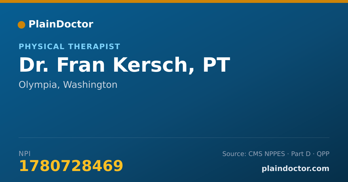 Shareable card for Fran Kersch, PT - Physical Therapist, Olympia, WA