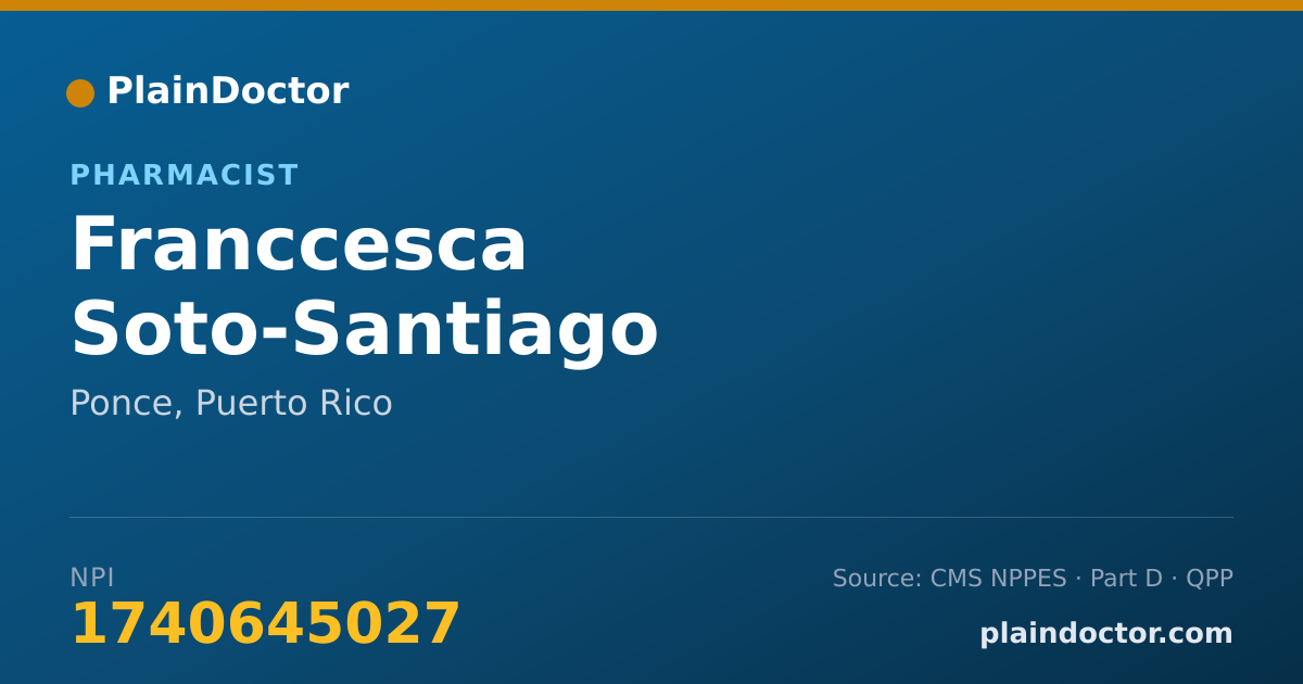 Shareable card for Franccesca Soto-Santiago - Pharmacist, Ponce, PR