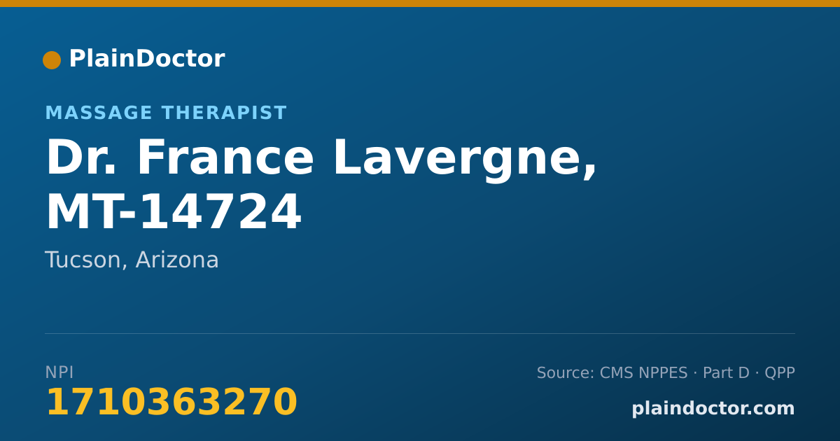 Shareable card for France Lavergne, MT-14724 - Massage Therapist, Tucson, AZ