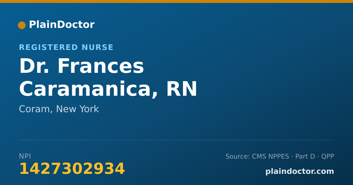 Shareable card for Frances Caramanica, RN - Registered Nurse, Coram, NY