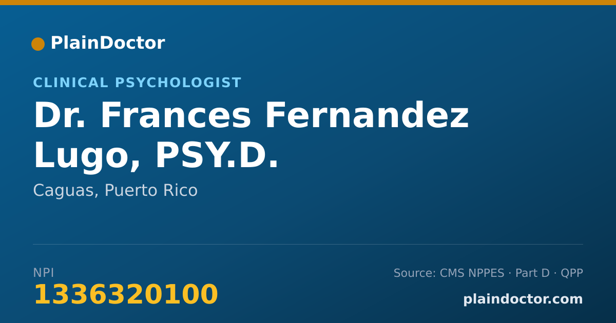 Shareable card for Frances Fernandez Lugo, PSY.D. - Clinical Psychologist, Caguas, PR