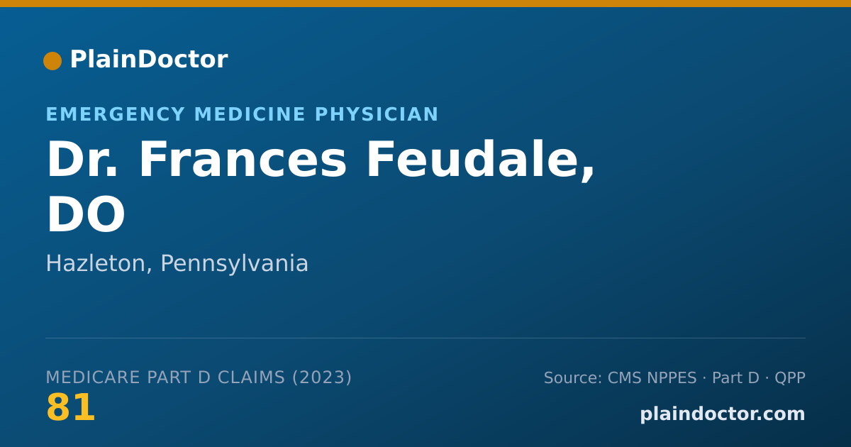 Shareable card for Frances Feudale, DO - Emergency Medicine Physician, Hazleton, PA