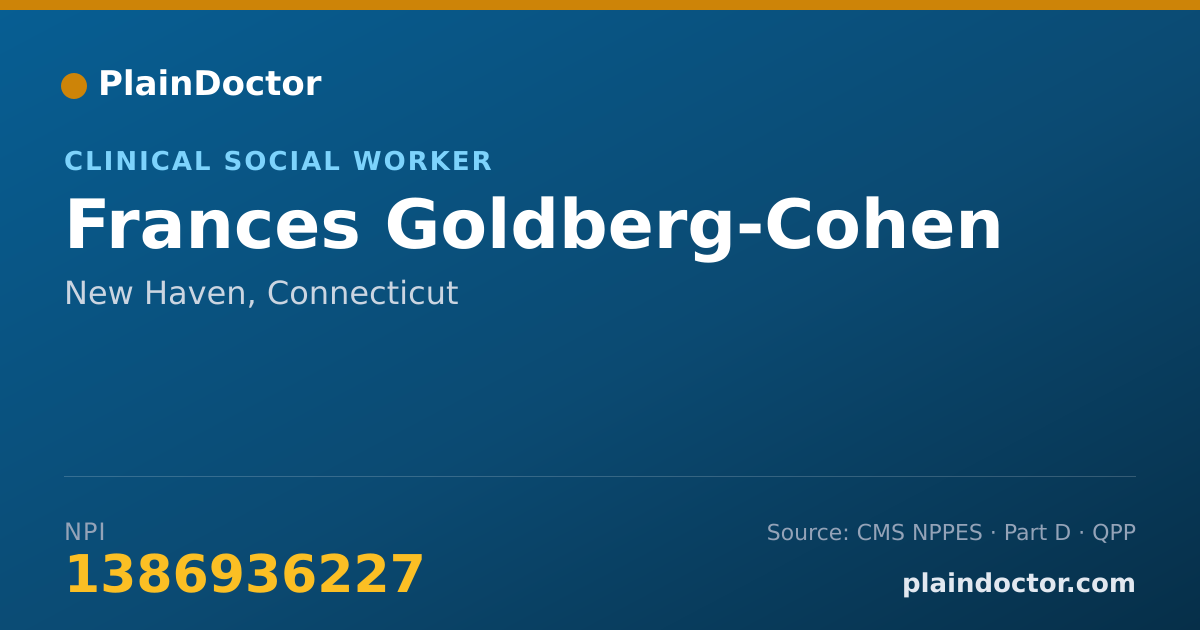 Shareable card for Frances Goldberg-Cohen - Clinical Social Worker, New Haven, CT
