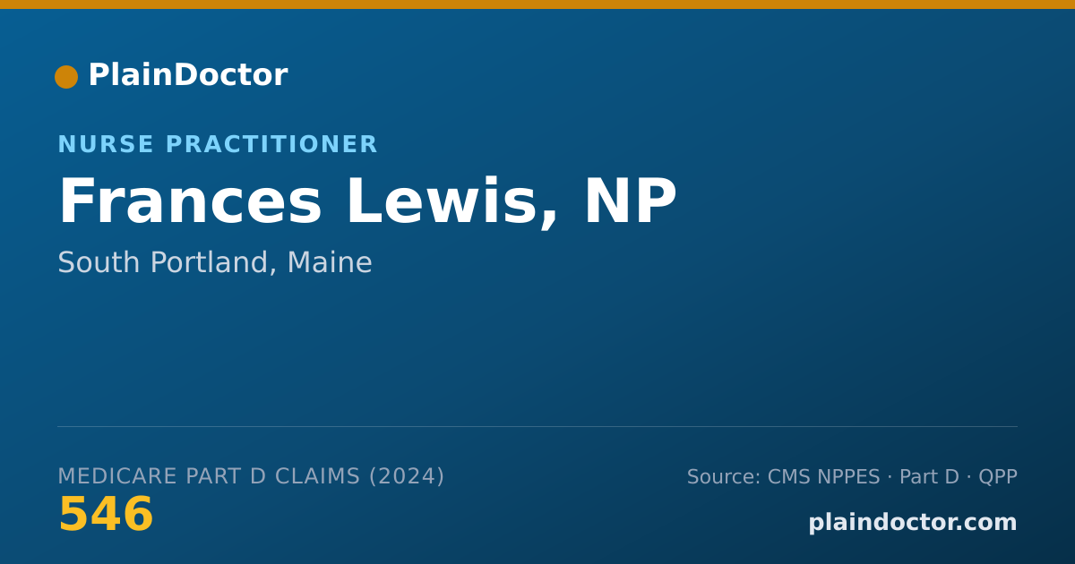 Shareable card for Frances Lewis, NP - Nurse Practitioner, South Portland, ME