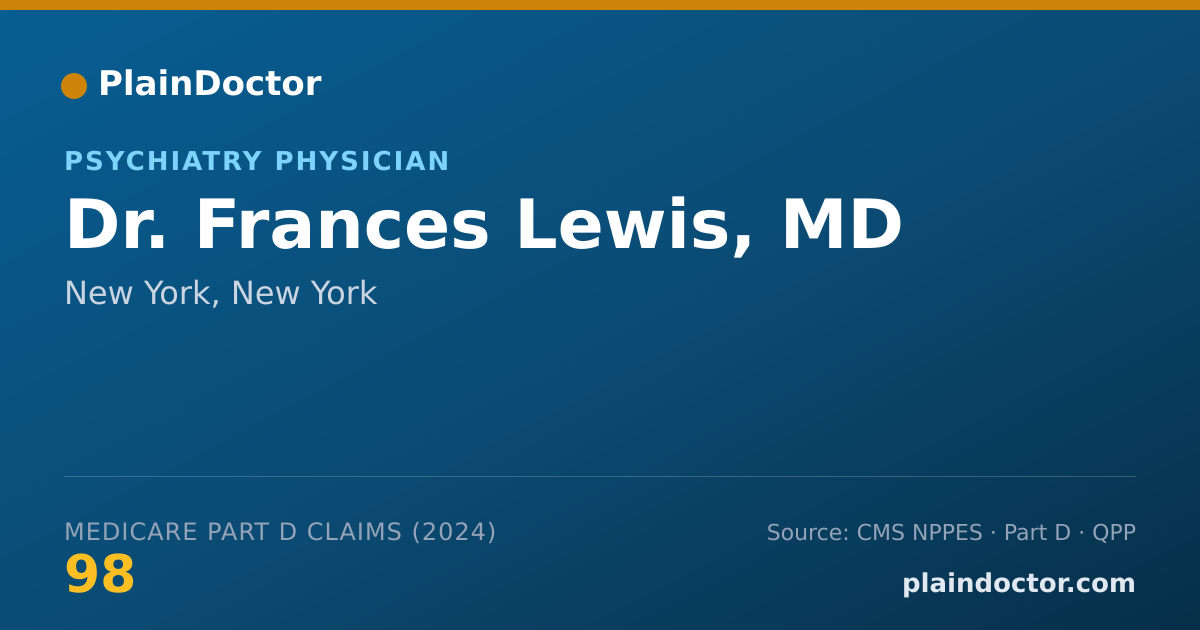 Shareable card for Frances Lewis, MD - Internal Medicine Physician, New York, NY