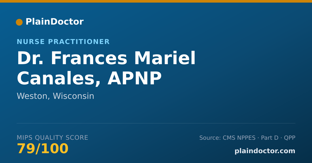 Shareable card for Frances Mariel Canales, APNP - Nurse Practitioner, Weston, WI