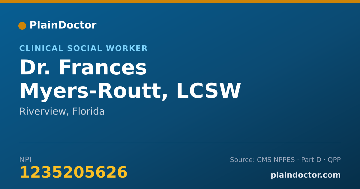 Shareable card for Frances Myers-Routt, LCSW - Clinical Social Worker, Riverview, FL