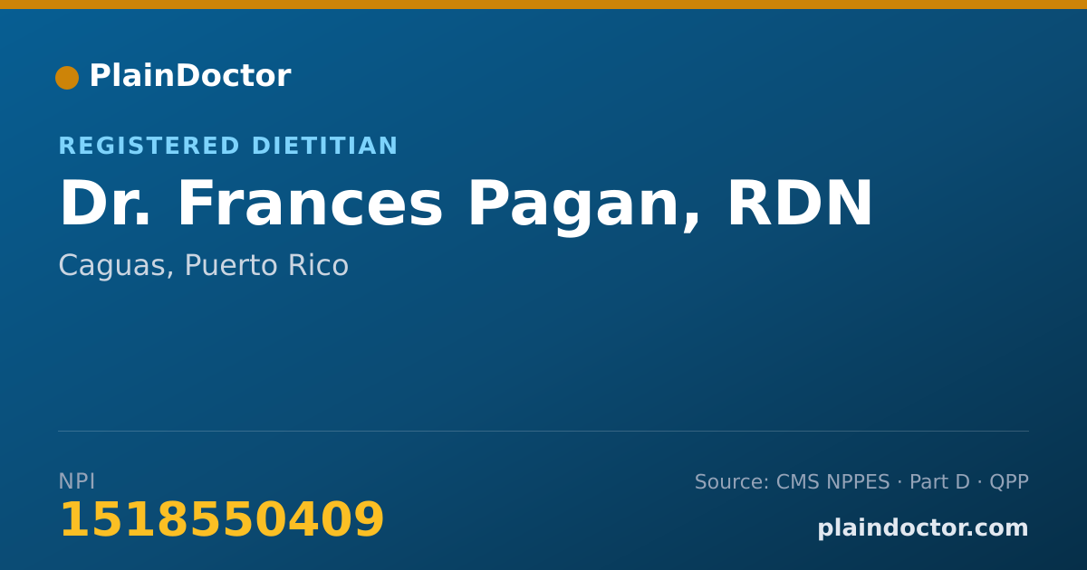 Shareable card for Frances Pagan, RDN - Registered Dietitian, Caguas, PR