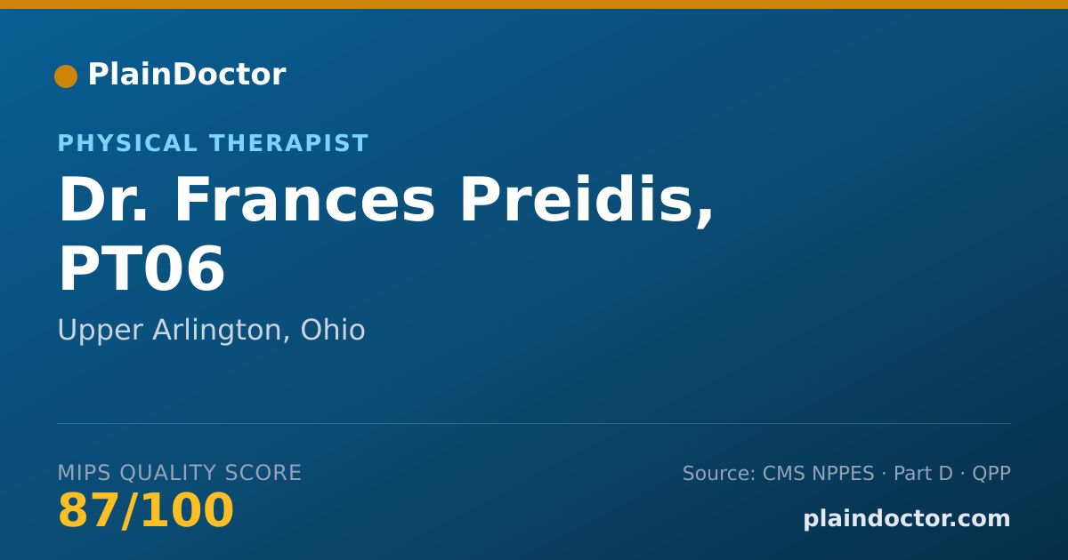 Shareable card for Frances Preidis, PT06 - Physical Therapist, Upper Arlington, OH
