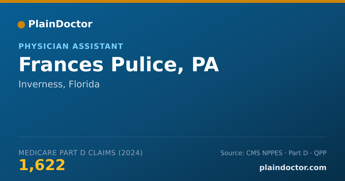 Shareable card for Frances Pulice, PA - Physician Assistant, Inverness, FL
