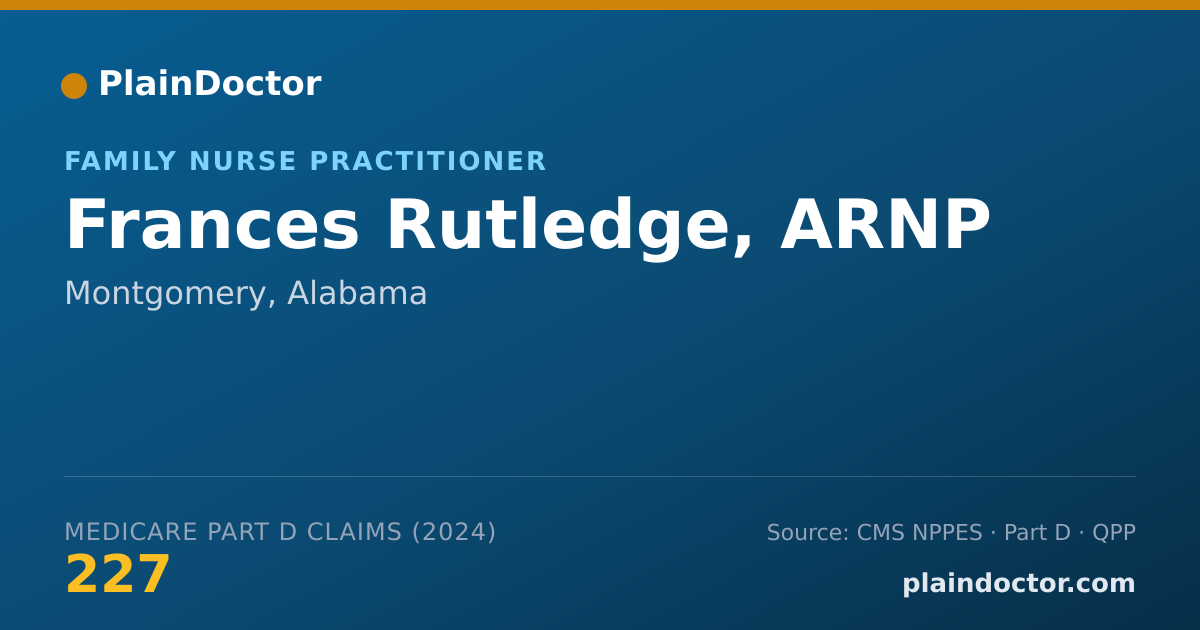 Shareable card for Frances Rutledge, ARNP - Family Nurse Practitioner, Montgomery, AL