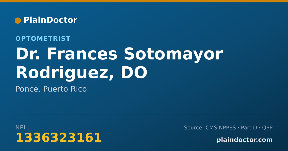 Shareable card for Frances Sotomayor Rodriguez, DO - Optometrist, Ponce, PR
