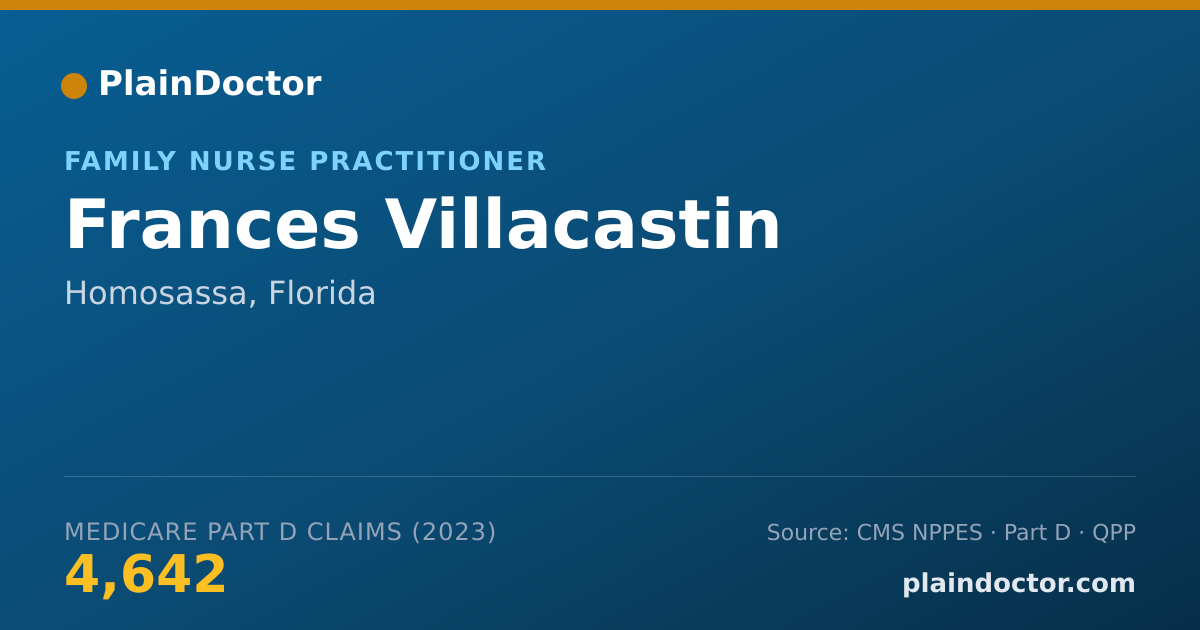 Shareable card for Frances Villacastin - Family Nurse Practitioner, Homosassa, FL