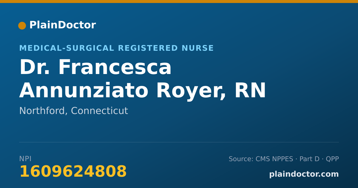 Shareable card for Francesca Annunziato Royer, RN - Medical-Surgical Registered Nurse, Northford, CT