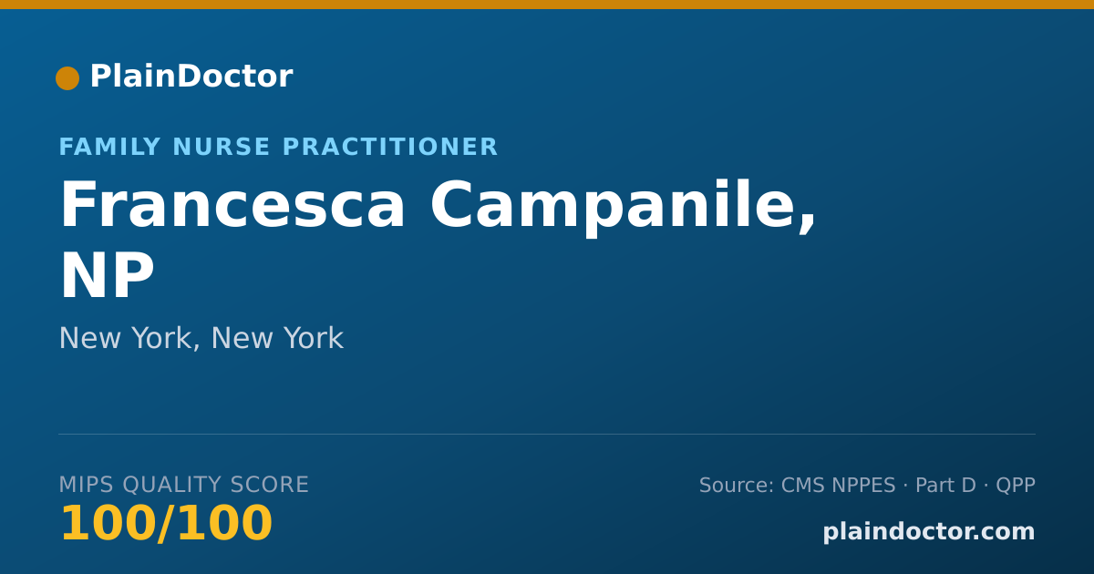 Shareable card for Francesca Campanile, NP - Family Nurse Practitioner, New York, NY