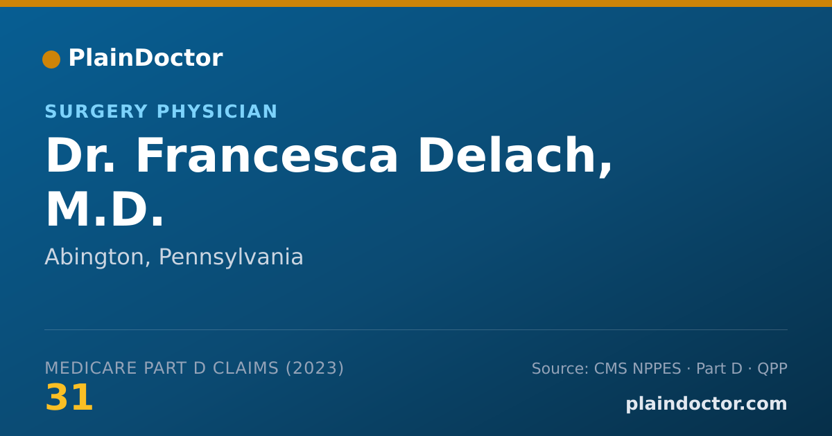 Shareable card for Francesca Delach, M.D. - Surgery Physician, Abington, PA