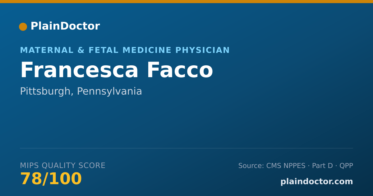 Shareable card for Francesca Facco - Maternal & Fetal Medicine Physician, Pittsburgh, PA