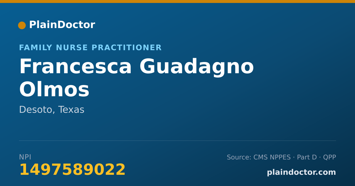 Shareable card for Francesca Guadagno Olmos - Family Nurse Practitioner, Desoto, TX