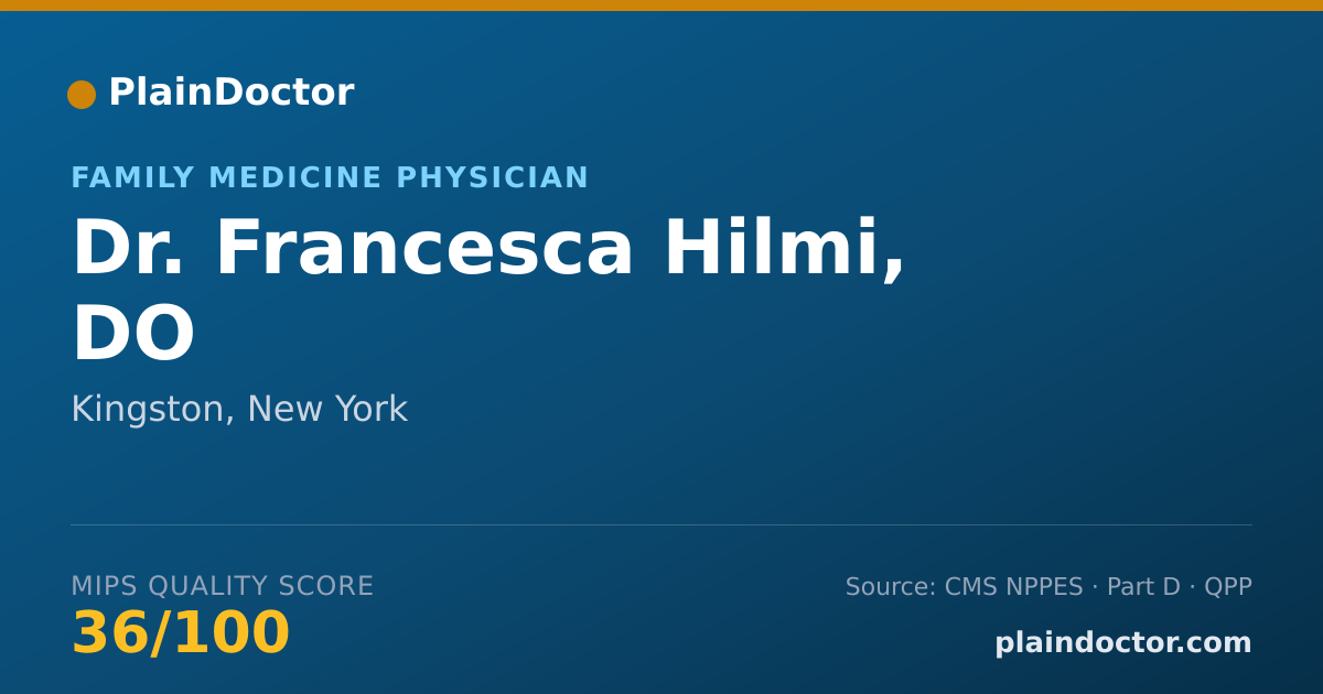 Shareable card for Francesca Hilmi, DO - Family Medicine Physician, Kingston, NY