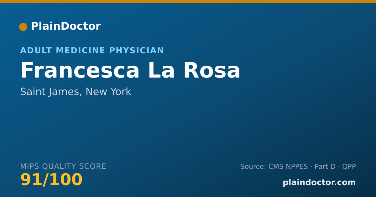Shareable card for Francesca La Rosa - Adult Medicine Physician, Saint James, NY