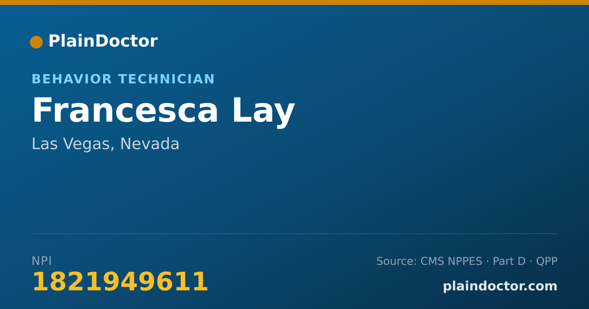 Shareable card for Francesca Lay - Behavior Technician, Las Vegas, NV