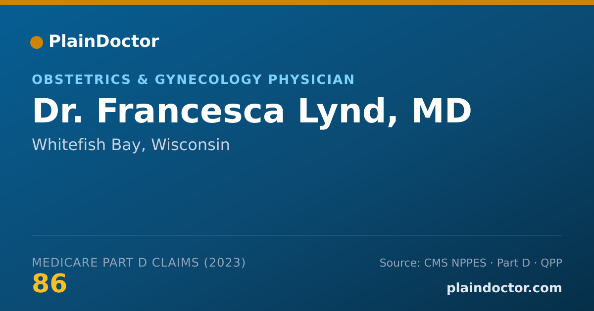 Shareable card for Francesca Lynd, MD - Obstetrics & Gynecology Physician, Whitefish Bay, WI