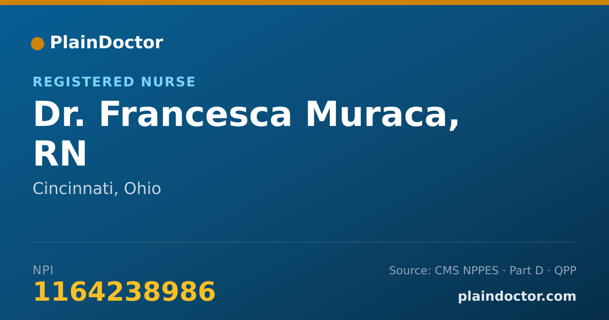 Shareable card for Francesca Muraca, RN - Registered Nurse, Cincinnati, OH