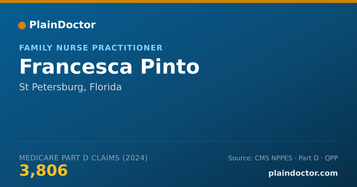Shareable card for Francesca Pinto - Family Nurse Practitioner, St Petersburg, FL