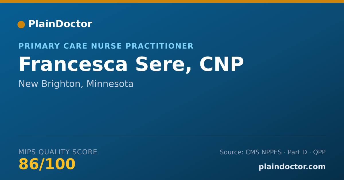 Shareable card for Francesca Sere, CNP - Primary Care Nurse Practitioner, New Brighton, MN