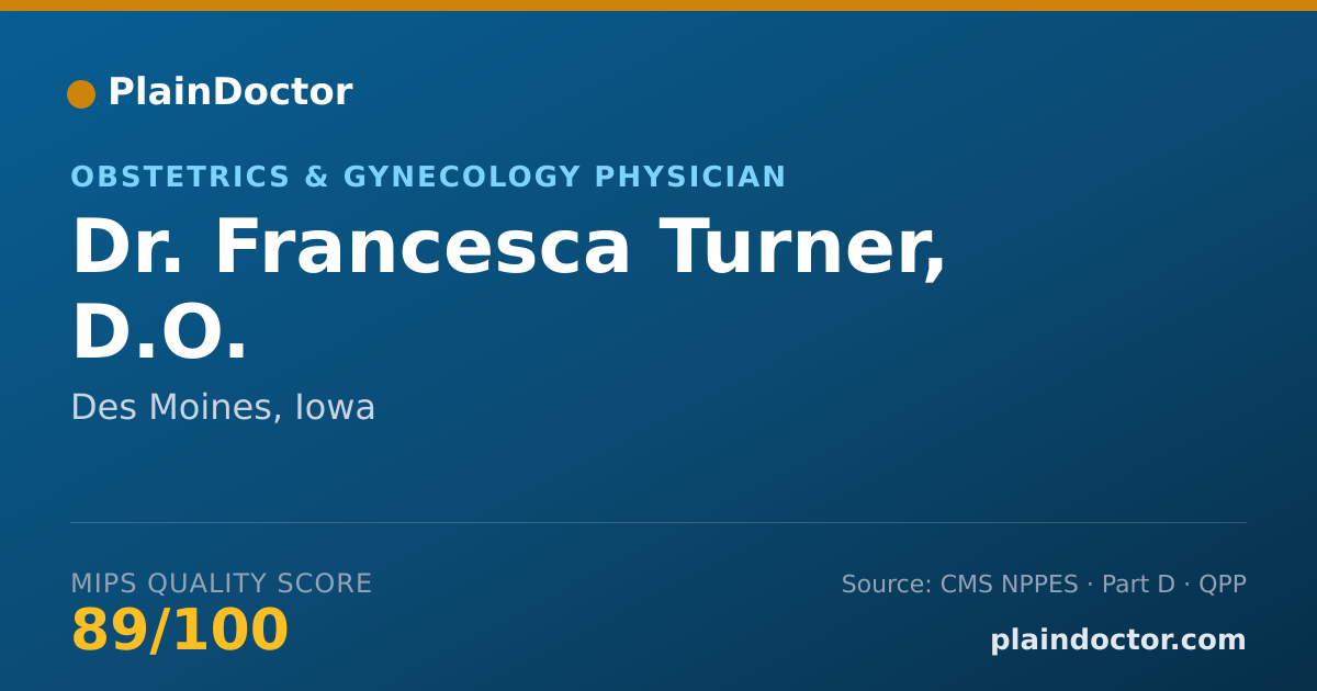 Shareable card for Francesca Turner, D.O. - Obstetrics & Gynecology Physician, Des Moines, IA