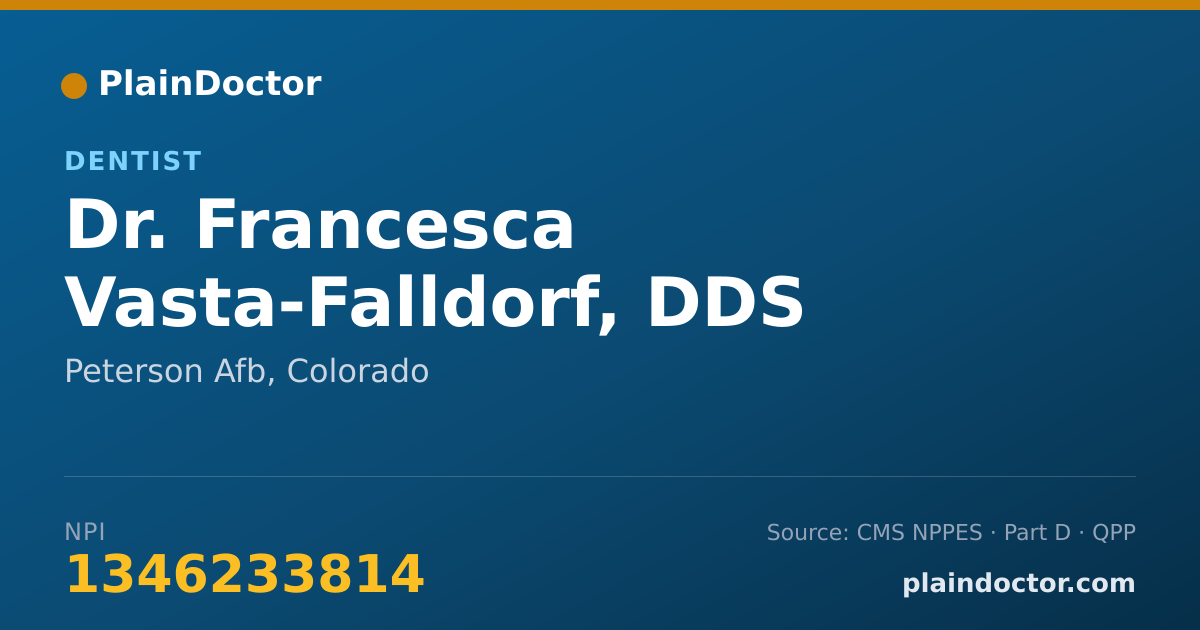 Shareable card for Francesca Vasta-Falldorf, DDS - Dentist, Peterson Afb, CO
