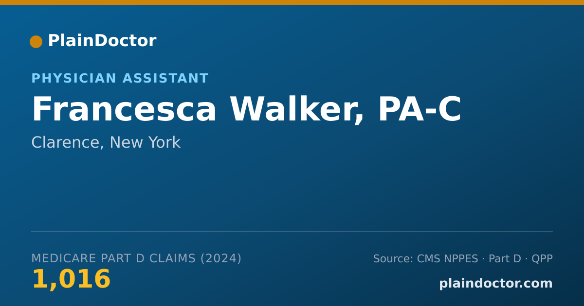 Shareable card for Francesca Walker, PA-C - Physician Assistant, Clarence, NY