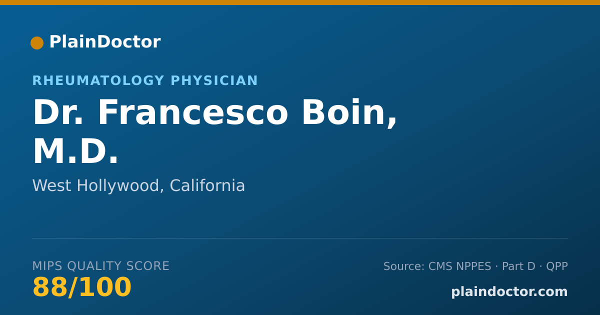 Shareable card for Francesco Boin, M.D. - Rheumatology Physician, West Hollywood, CA