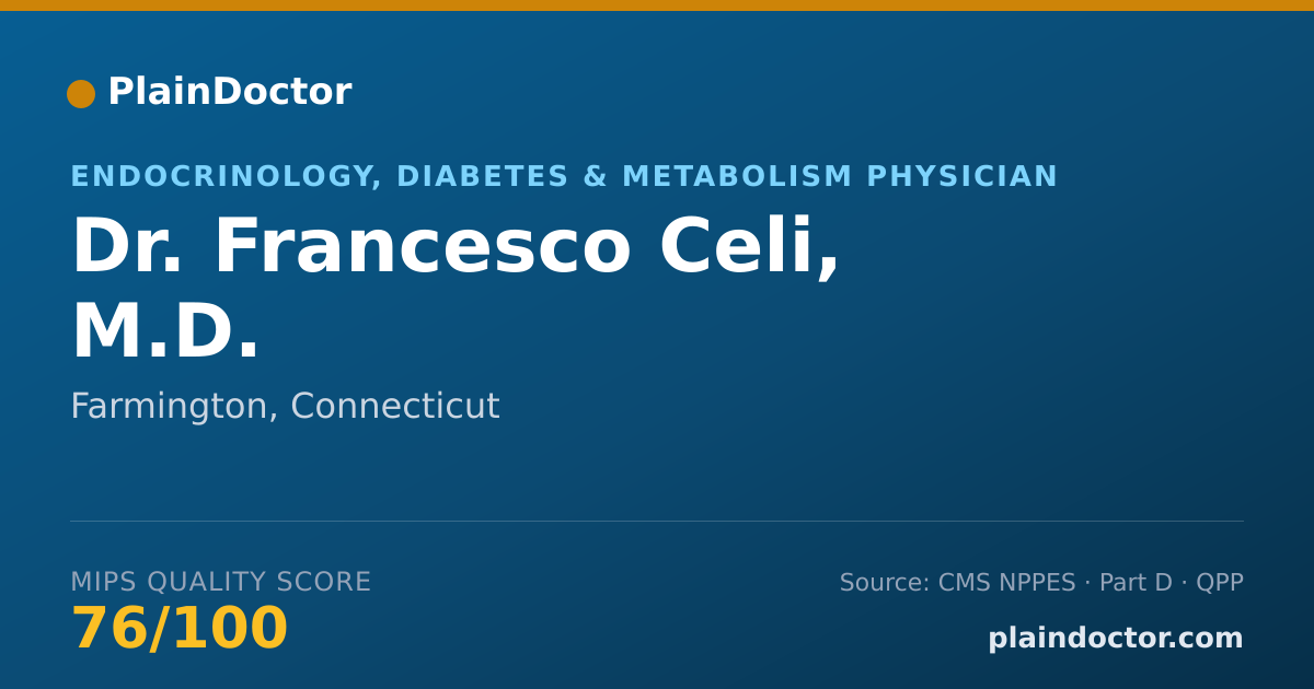 Shareable card for Francesco Celi, M.D. - Endocrinology, Diabetes & Metabolism Physician, Farmington, CT