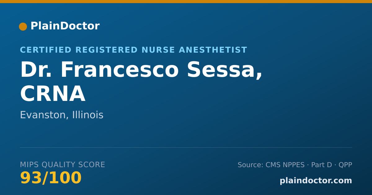Shareable card for Francesco Sessa, CRNA - Certified Registered Nurse Anesthetist, Evanston, IL