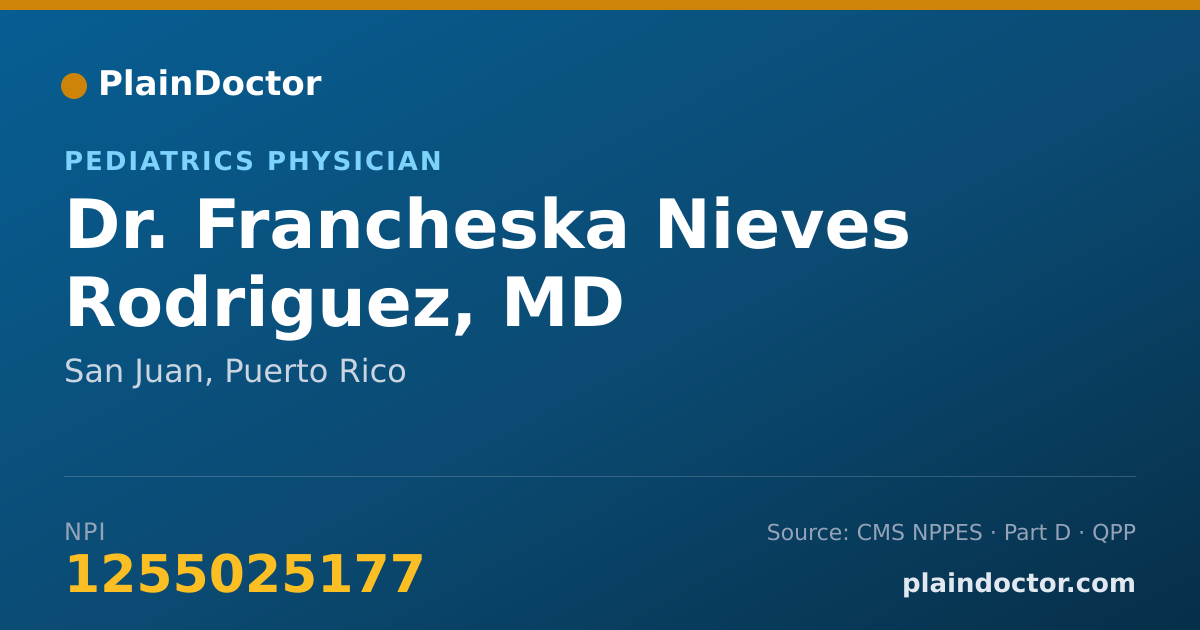 Shareable card for Francheska Nieves Rodriguez, MD - Pediatrics Physician, San Juan, PR